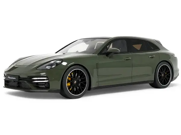 2021 Porsche Panamera Turbo S Sport Green 1/18 Model Car by GT Spirit