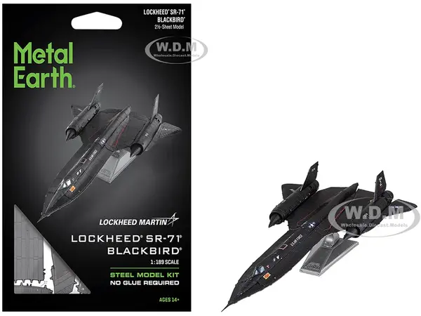 Model Kit Lockheed SR-71 Blackbird Aircraft "United States Air Force" (Moderate Difficulty) Steel Model by Metal Earth