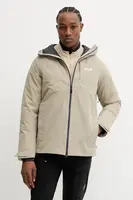 Péřová sportovní bunda Jack Wolfskin ICECAPE béžová barva, A65299
