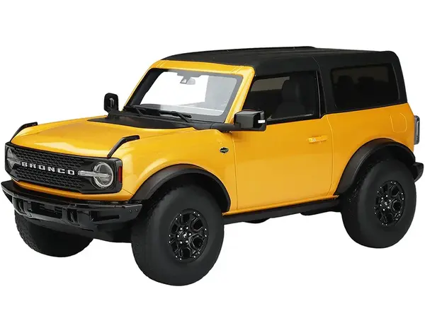 2021 Ford Bronco Wildtrak Cyber Orange Metallic with Black Top 1/18 Model Car by GT Spirit for ACME