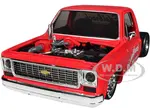 1973 Chevrolet Cheyenne Super 10 Square Body Bedless Truck Bright Red with Graphics "Edelbrock" Limited Edition to 3550 pieces Worldwide 1/24 Diecast