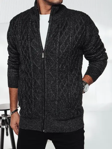 Pánsky zapínací sveter tmavosivý