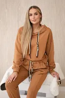 Cotton set sweatshirt + camel pants