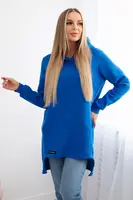 Insulated sweatshirt with a longer back part purple blue