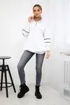 Sweatshirt with zipper and pockets white