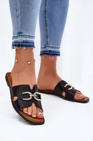 EVENTO Dámske Ploché Sandále S Dekoratívnym Detailom Čierne Amiresna