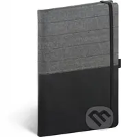 Notes Skiver - černošedý (linkovaný s gumičkou na uzavření)