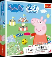 Prasátko Peppa 2v1: Člověče, nezlob se a Hadi a žebříky - hra z kategorie Klasické hry