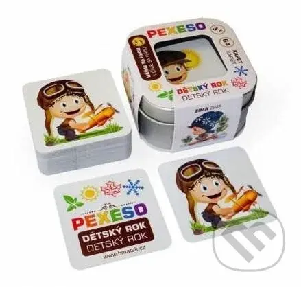 Pexeso dětský rok: 64 karet voděodolné v plechové krabičcedeskove, vzdelavaci, uceni, pro deti - hra z kategorie Vzdělávací hry