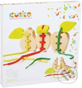 Provlékačka ovoce (sada 3 dřevěných šněrovacích hraček - 6 dřevěných prvků, 3 tkaničky) - hra z kategorie Stavebnice