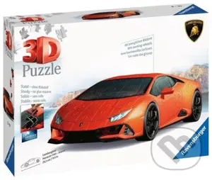 3D Lamborghini Huracán Evo oranžové - puzzle z kategorie 3D puzzle