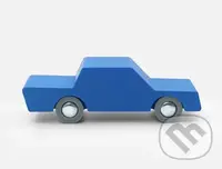 Modré drevené autíčko Tam a späť k autodráhe waytoplay