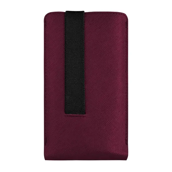 Univerzální pouzdro FIXED Lucca se zavíracím popruhem pro telefony do 6,3", vínová