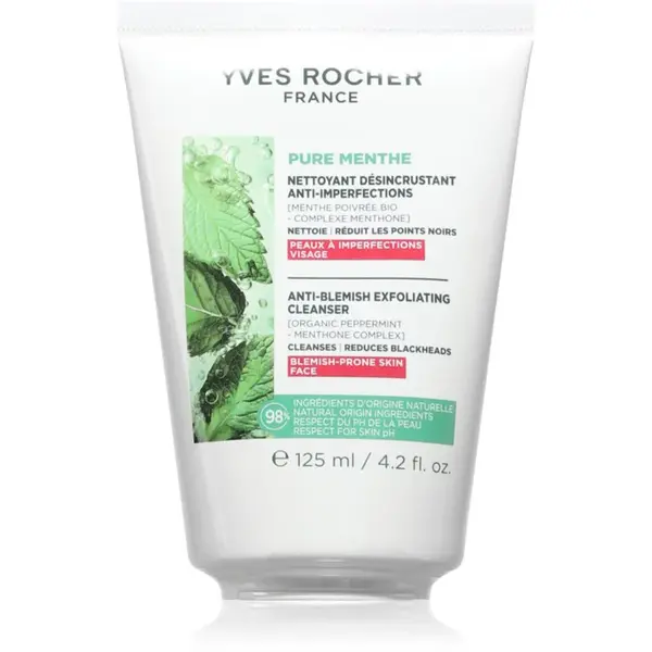 Yves Rocher Pure Menthe jemný čistiaci gél s peelingovým efektom 125 ml