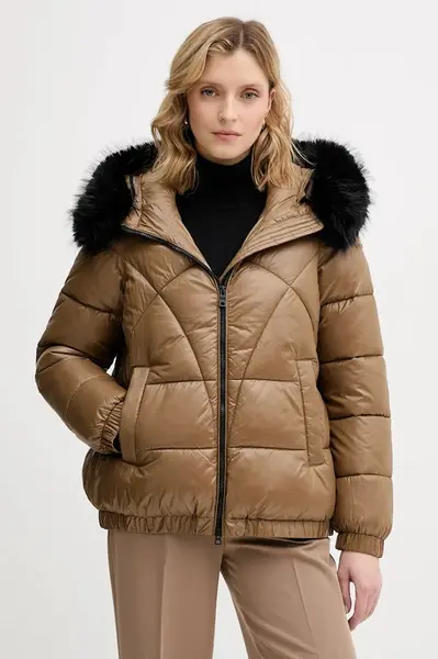 Bunda Geox BACKSIE hnědá barva, zimní, W5628S T3121