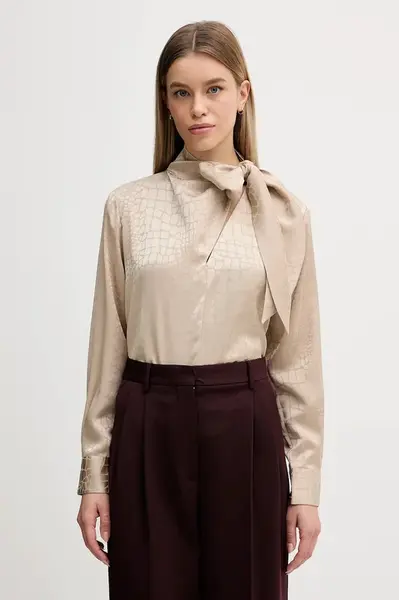 Halenka Sisley dámská, béžová barva, vzorovaná, 5UTBLQ0A4