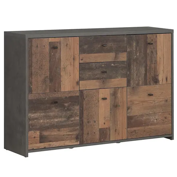 Komoda BEST CHEST old wood vin/beton 5D2S SQNK233-C764