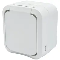 Zásuvka jednoduchá na omítku Aqua Pro IP55 vodotěsná bílá kryt bílý