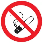 Informačná nálepka – Zákaz fajčenia (symbol) 92x92 mm