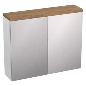 KÚPEĽŇOVÁ ZRKADLOVÁ SKRINKA 80 OVO BIELY POĽSKÝ