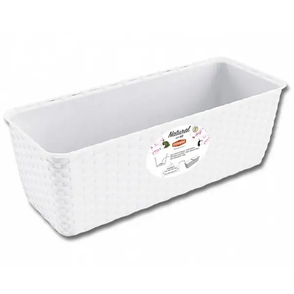 Truhlík samozavlažovací NATURAL plastový 30x13x11cm biely