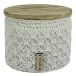 Háčkovaný okrúhly košík L Ø26,5 cm v22 cm