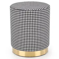 Taburetka Aruna čierna-biela/zlatý