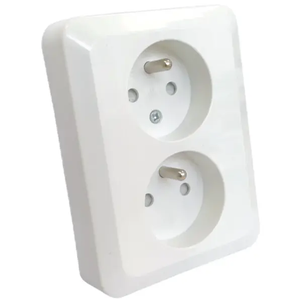 Dvojitá zásuvka česká Z/U SILVA white 46138