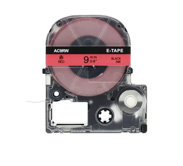 Epson LK-3RBP, SC9RW, C53S653001, 9mm x 9m, černý tisk / červený podklad, kompatibilní páska