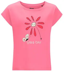 Jack Wolfskin Good Day T G 128, pink lemonade Dětské bavlněné triko
