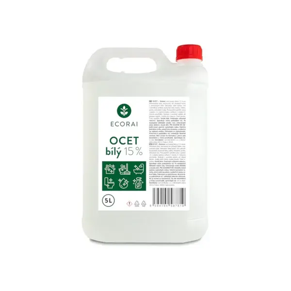 Ecorai Ocet bílý 15 % na úklid EXTRA ÚČINNÝ kanystr 5 l