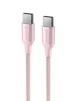 Swissten Textile II USB-C/USB-C, 1,5m růžová