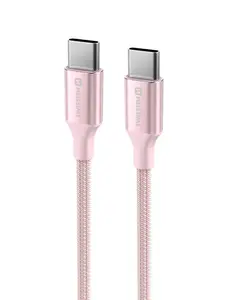 Swissten Textile II USB-C/USB-C, 1,5m růžová