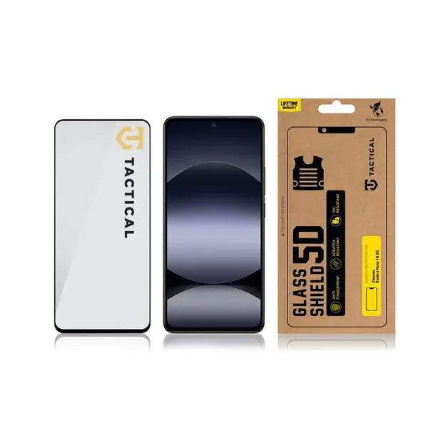 Ochranné tvrzené skloTactical Glass Shield 5D pro Xiaomi Redmi Note 14 5G, černá