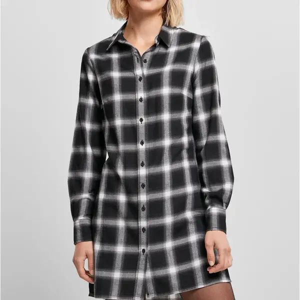 Dámské bavlněné košilové šaty černo/bílé