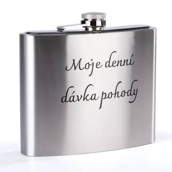 Kovová placatka Moje denní dávka pohody 1000 ml