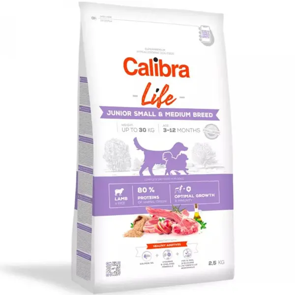 Calibra Dog Life Junior Small & Medium Breed Lamb 2,5 kg | Granule pro psy