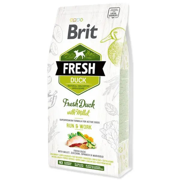 Brit Fresh Duck & Millet Adult Run & Work 2,5 kg | Granule pro psy | P57042