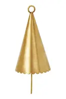 Závěsná vánoční dekorace ferm LIVING Cone Bell 12 cm 2-pack žlutá barva