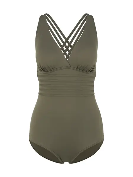 LASCANA Jednodielne plavky  olivová