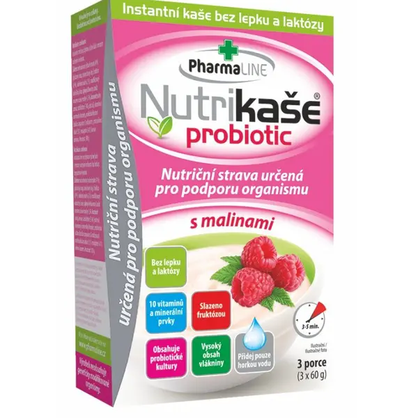 Nutrikaše probiotic s malinami 3x60 g