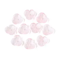 Baking Painted Transparent Glass Bead Caps