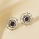Vintage French Style 304 Stainless Steel Sun Stud Earrings