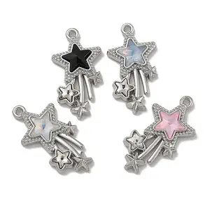Rack Plating Alloy Rhinestone Pendants