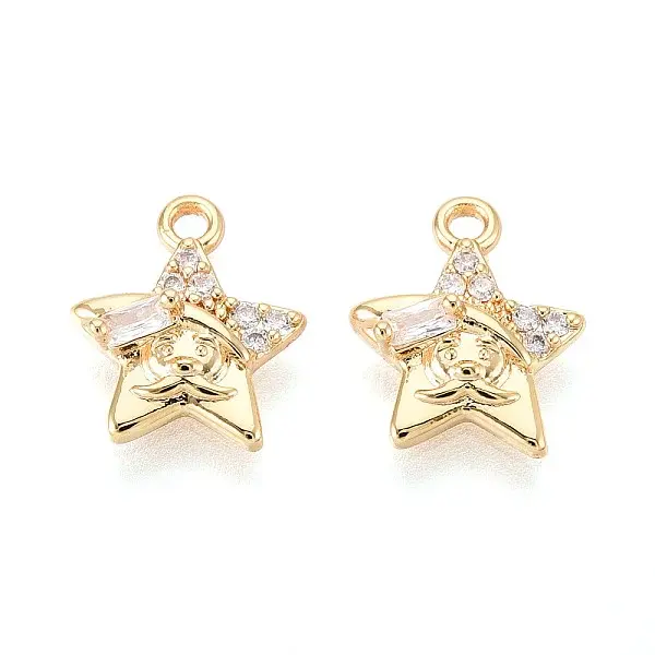 Brass Micro Pave Cubic Zirconia Charms