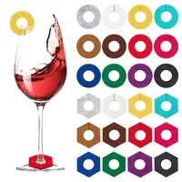 24Pcs 2 Style 12 Colors Felt Wine Glass Charms