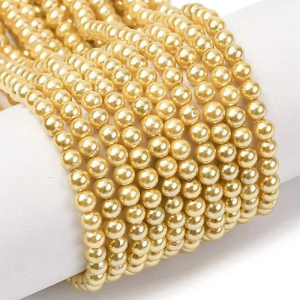 Electroplated Shell Pearl Beads Strands