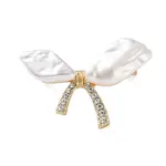 Bowknot Crystal Rhinestone & Plastic Pearl Brooch