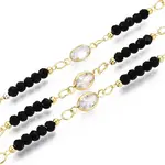 Brass Cubic Zirconia Oval Link Chains