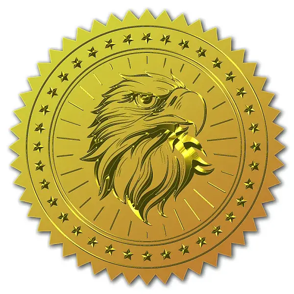 Self Adhesive Gold Foil Embossed Stickers